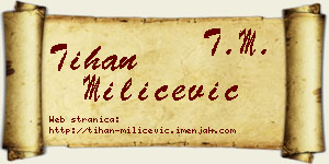 Tihan Milićević vizit kartica